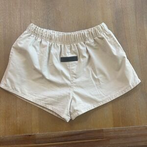 Essentials Fear of God Women's Shorts Beige Drawstring Elastic Waist‎